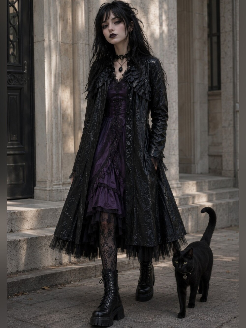🖤Vtg Betsey Johnson Whimsigoth Crinoline Trench Coat - Picture 5 of 17